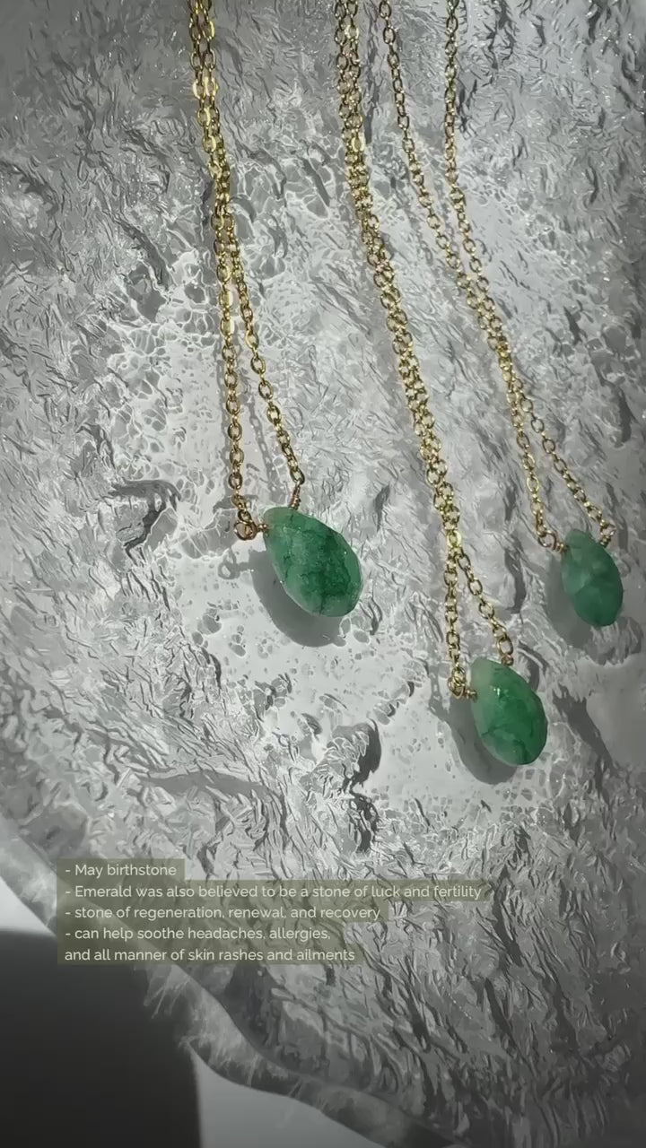 Emerald Teardrop Necklace