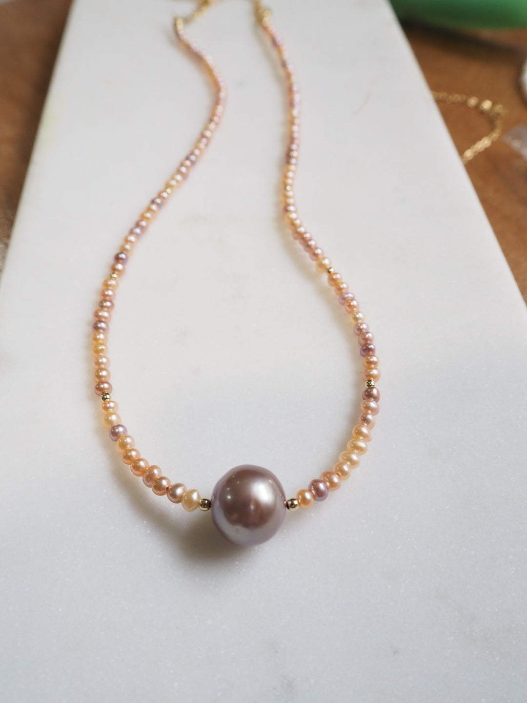 South Sea Pearl Choker by Kislap Jewelry with a South Sea pearl centerpiece, view 5