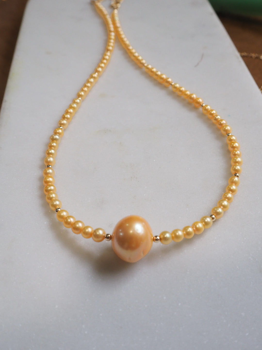 South Sea Pearl Choker by Kislap Jewelry with a South Sea pearl centerpiece, view 3